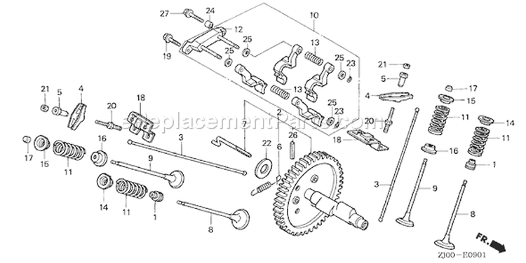 Page C Diagram and Parts List for GX610K1 Type VXDA - VIN# GCAC-2060001-9999999 Honda Engine