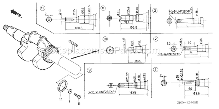 Page G Diagram and Parts List for GX610K1 Type VXDA - VIN# GCAC-2060001-9999999 Honda Engine