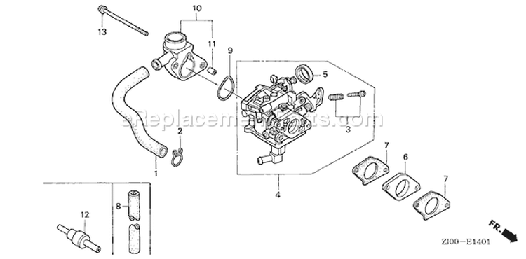 Page C Diagram and Parts List for GX610 Type QAFU - VIN# GDAG-1000001-1000083 Honda Engine
