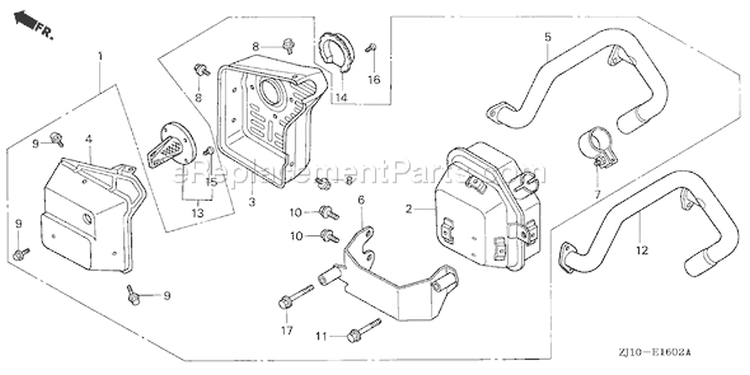Page Q Diagram and Parts List for GX620K1 Type QZB2 - VIN# GCAD-2000001-2159999 Honda Engine