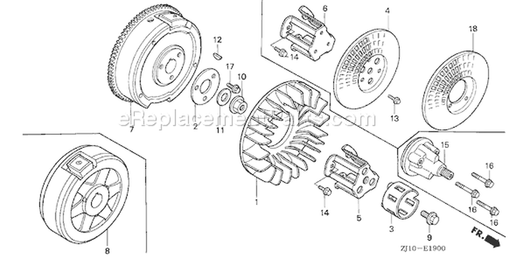 Page K Diagram and Parts List for GX620K1 Type VAF - VIN# GCAD-2000001-2159999 Honda Engine