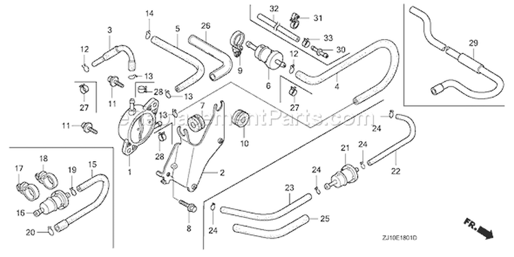 Page L Diagram and Parts List for GX620K1 Type VAF - VIN# GCAD-2000001-2159999 Honda Engine