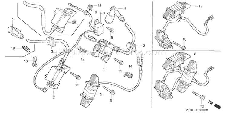 Page M Diagram and Parts List for GX620K1 Type VAF - VIN# GCAD-2000001-2159999 Honda Engine