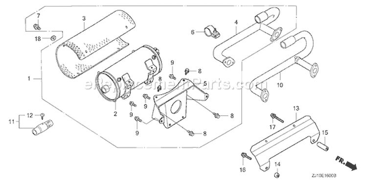 Page O Diagram and Parts List for GX620K1 Type VAF - VIN# GCAD-2000001-2159999 Honda Engine