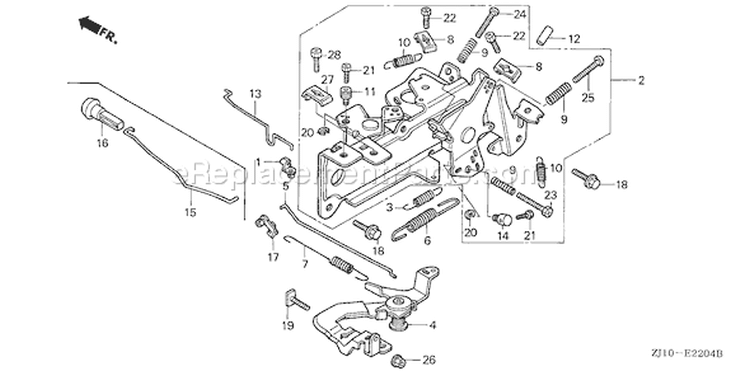 Page E Diagram and Parts List for GX620K1 Type VDB2 - VIN# GCAD-2000001-2159999 Honda Engine