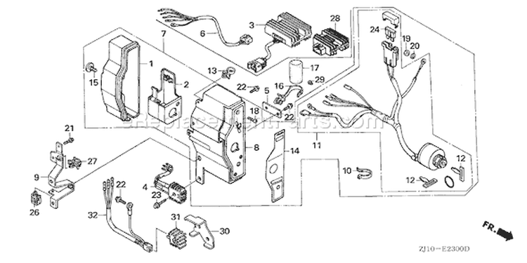 Page E Diagram and Parts List for GX620K1 Type VAF - VIN# GCAD-2000001-2159999 Honda Engine