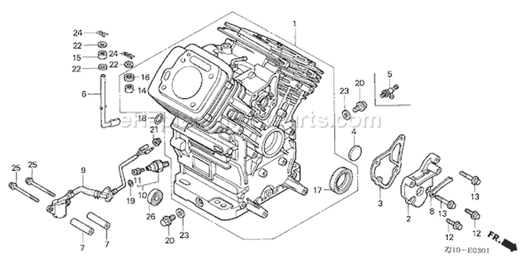 Page H Diagram and Parts List for GX620K1 Type VAF - VIN# GCAD-2000001-2159999 Honda Engine