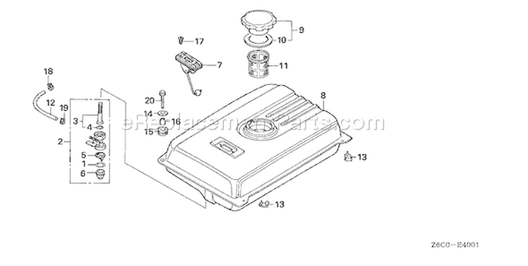 Page N Diagram and Parts List for GX620U1 Type SAF1 - VIN# GCARK-1000001 Honda Engine