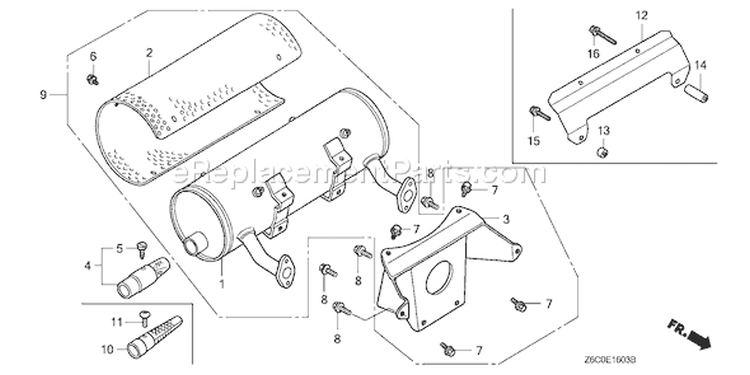 Page P Diagram and Parts List for GX620R1 Type VEP2 - VIN# GCARK-1000001 Honda Engine