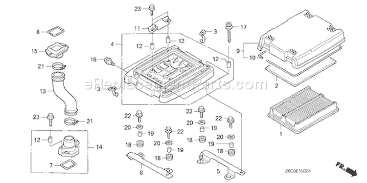 Page A Diagram and Parts List for GX620R1 Type QXW2 - VIN# GCARK-1000001 Honda Engine