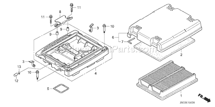 Page A Diagram and Parts List for GX620R1 Type VEP2 - VIN# GCARK-1000001 Honda Engine