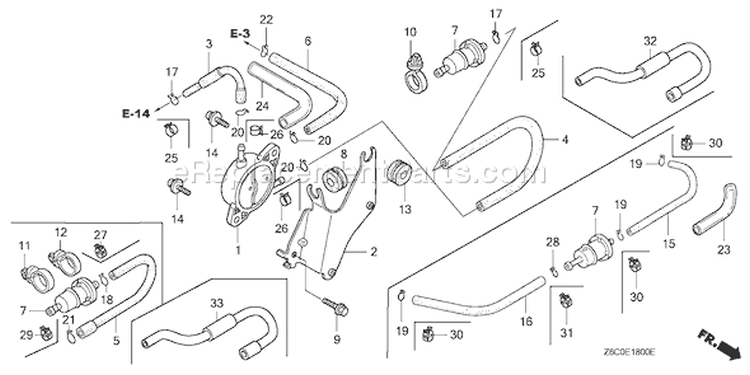 Page K Diagram and Parts List for GX610U1 Type VDF2 - VIN# GCAPK-1000001 Honda Engine