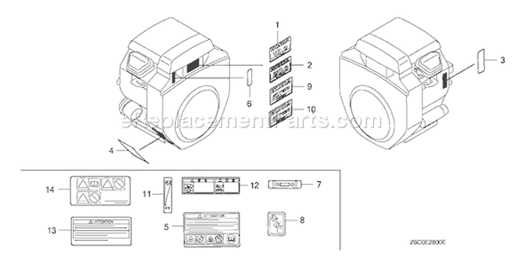 Page M Diagram and Parts List for GX610U1 Type VDF2 - VIN# GCAPK-1000001 Honda Engine