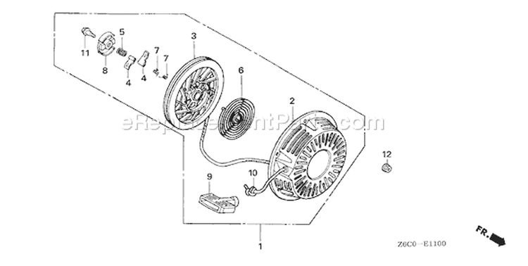 Page S Diagram and Parts List for GX620R1 Type VEP2 - VIN# GCARK-1000001 Honda Engine