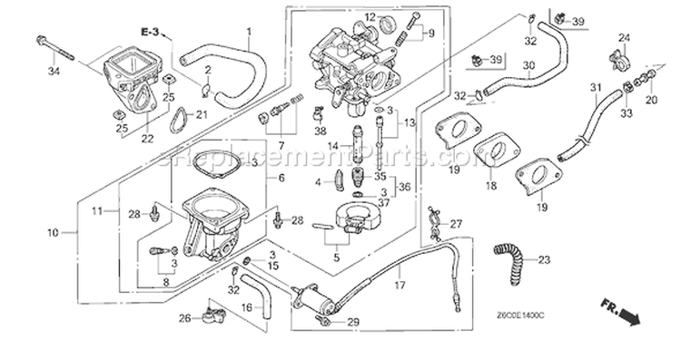 Page B Diagram and Parts List for GX610U1 Type VDF2 - VIN# GCAPK-1000001 Honda Engine