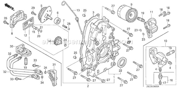 Page E Diagram and Parts List for GX610U1 Type VDF2 - VIN# GCAPK-1000001 Honda Engine