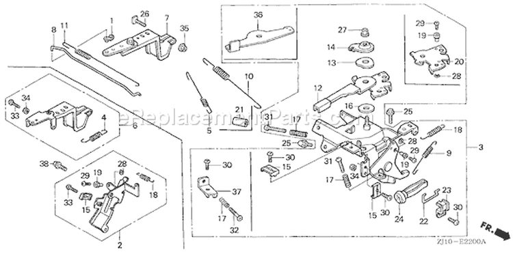 Page D Diagram and Parts List for GX620 Type VXE2 - VIN# GCAD-1000001-1999999 Honda Engine