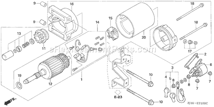 Page S Diagram and Parts List for GX620 Type VXE2 - VIN# GCAD-1000001-1999999 Honda Engine