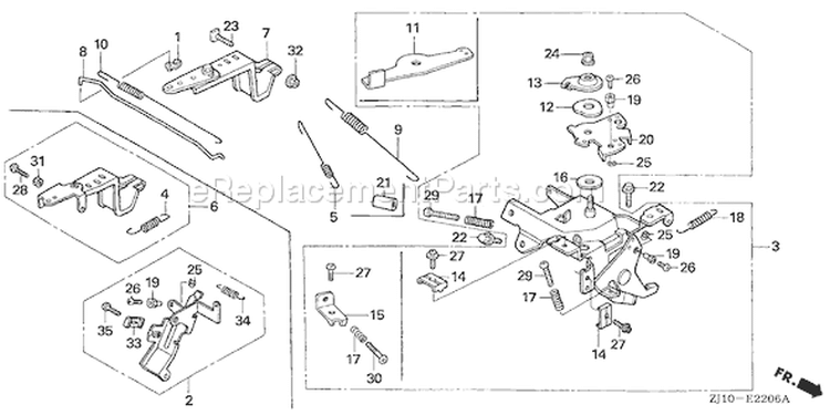 Page D Diagram and Parts List for GX620 Type QYA - VIN# GCAD-1000001-1999999 Honda Engine