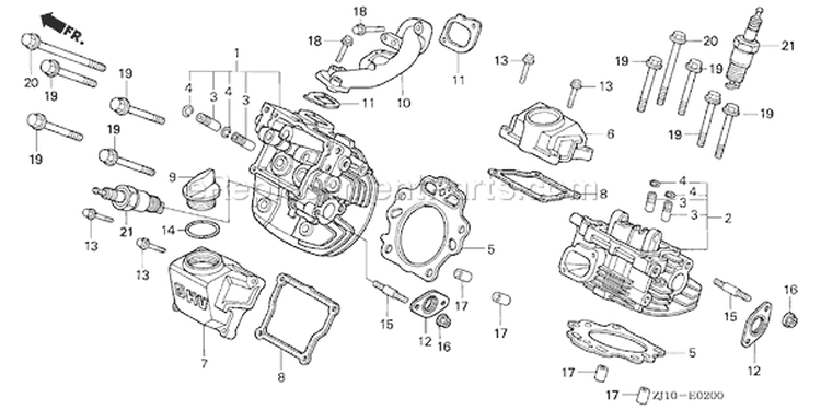 Page I Diagram and Parts List for GX620 Type VXE2 - VIN# GCAD-1000001-1999999 Honda Engine