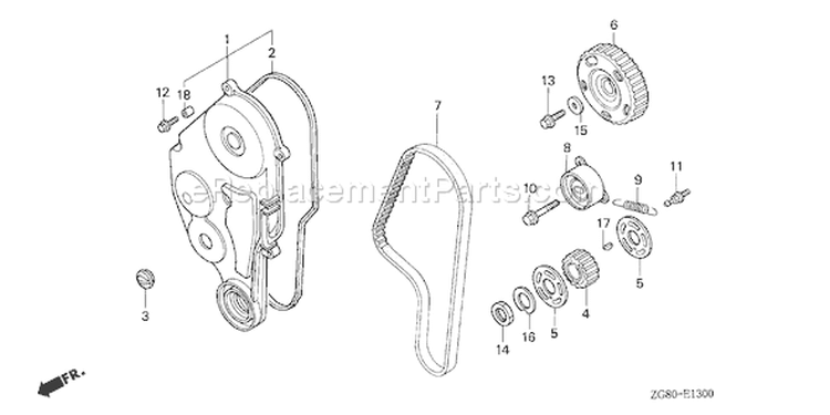 Page Q Diagram and Parts List for GX640 Type SD4 - VIN# GAAD-1000001-1029999 Honda Engine