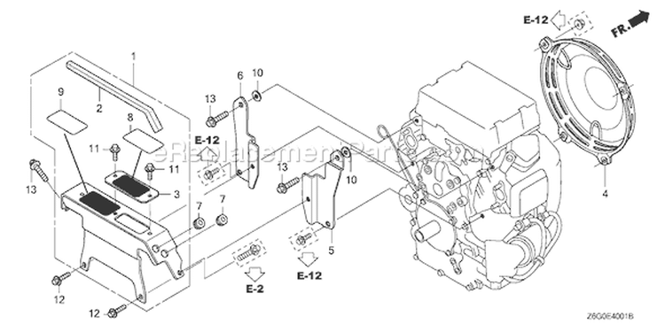 Page R Diagram and Parts List for GX670U Type TWF6 - VIN# GCASK-1000001 Honda Engine