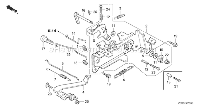 Page D Diagram and Parts List for GX670U Type TXW - VIN# GCASK-1000001 Honda Engine