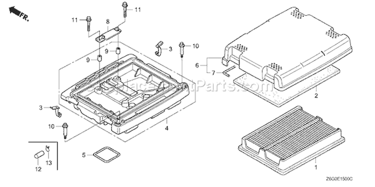 Page A Diagram and Parts List for GX670U Type TXW - VIN# GCASK-1000001 Honda Engine