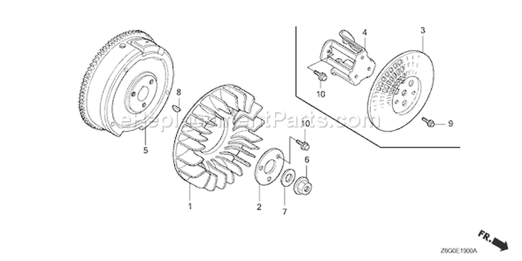 Page J Diagram and Parts List for GX670U Type VAB2 - VIN# GCASK-1000001 Honda Engine