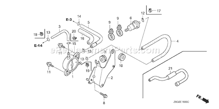 Page K Diagram and Parts List for GX670U Type VAB2 - VIN# GCASK-1000001 Honda Engine