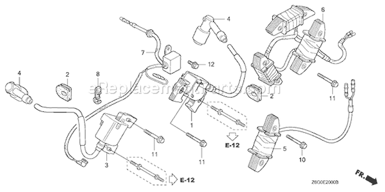 Page L Diagram and Parts List for GX670U Type VAB2 - VIN# GCASK-1000001 Honda Engine