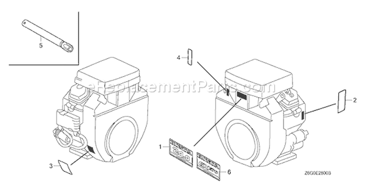 Page M Diagram and Parts List for GX670U Type VAB2 - VIN# GCASK-1000001 Honda Engine