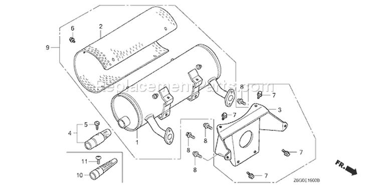 Page O Diagram and Parts List for GX670U Type VAB2 - VIN# GCASK-1000001 Honda Engine