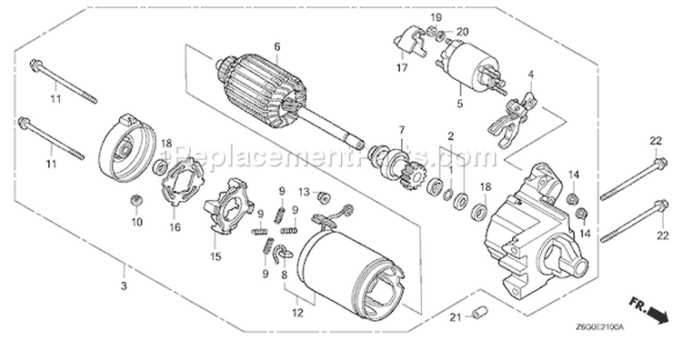 Page S Diagram and Parts List for GX670U Type VAB2 - VIN# GCASK-1000001 Honda Engine