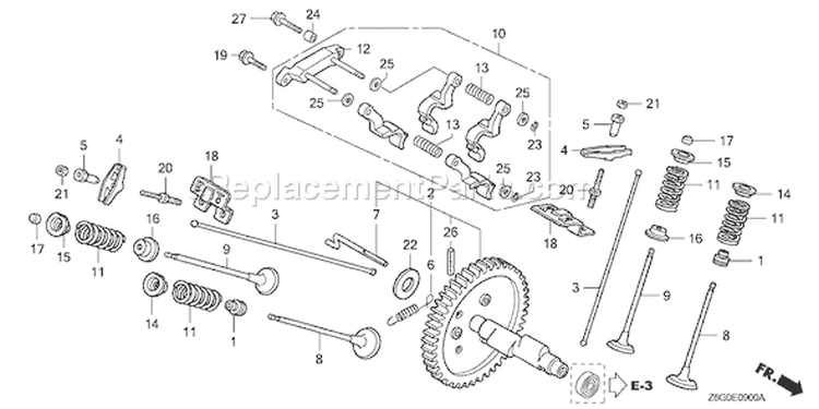 Page A Diagram and Parts List for GX670U Type VAB2 - VIN# GCASK-1000001 Honda Engine