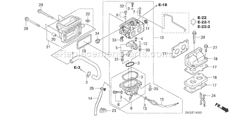 Page B Diagram and Parts List for GX670U Type VAB2 - VIN# GCASK-1000001 Honda Engine