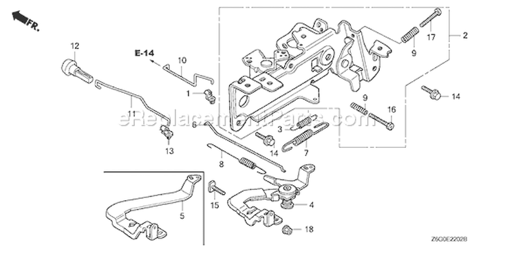 Page D Diagram and Parts List for GX670U Type VXE1 - VIN# GCASK-1000001 Honda Engine