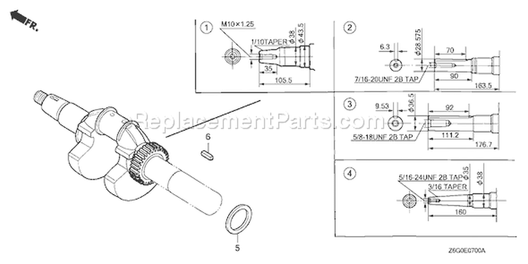 Page F Diagram and Parts List for GX670U Type VAB2 - VIN# GCASK-1000001 Honda Engine