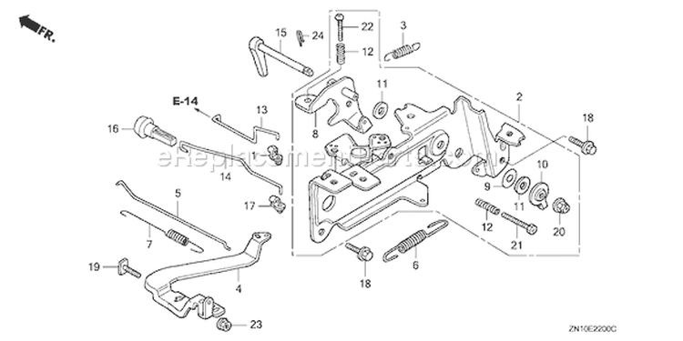 Page D Diagram and Parts List for GX670 Type TXF7A - VIN# GCAM-1050001-9999999 Honda Engine