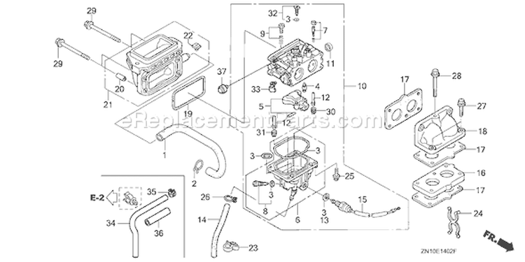 Page B Diagram and Parts List for GX670 Type VAB2 - VIN# GCAM-1000001-1049999 Honda Engine