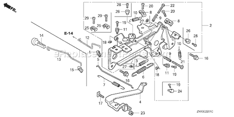 Page C Diagram and Parts List for GX670 Type VAB2 - VIN# GCAM-1000001-1049999 Honda Engine