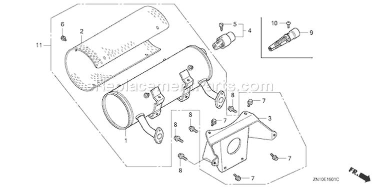 Page P Diagram and Parts List for GX670 Type VXE2 - VIN# GCAM-1000001-1049999 Honda Engine
