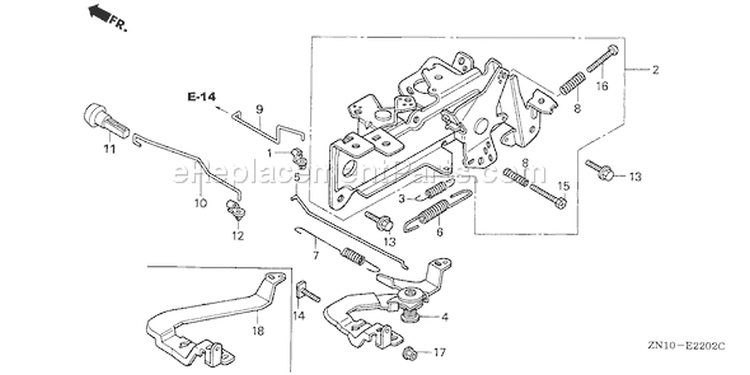 Page E Diagram and Parts List for GX670 Type VXE2 - VIN# GCAM-1000001-1049999 Honda Engine