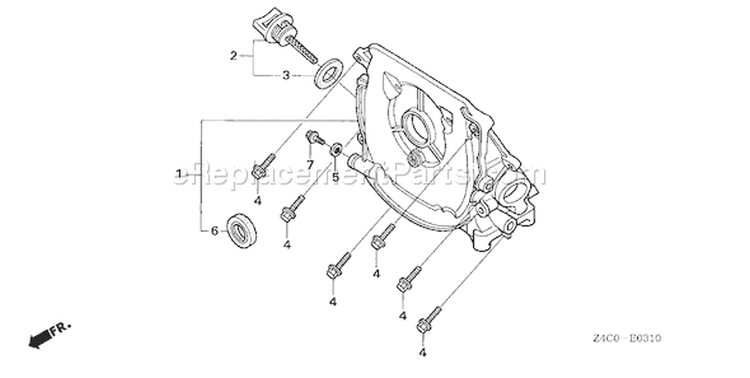 Page M Diagram and Parts List for GXH50U Type QEBU - VIN# GCAFK-1000001 Honda Engine