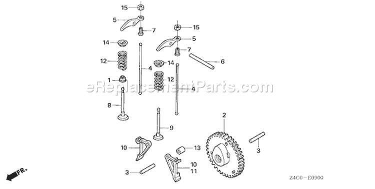 Page B Diagram and Parts List for GXH50U Type QEBU - VIN# GCAFK-1000001 Honda Engine
