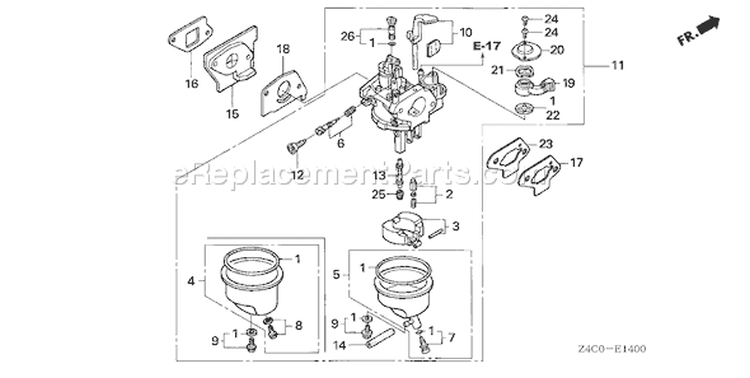 Page C Diagram and Parts List for GXH50U Type QEBU - VIN# GCAFK-1000001 Honda Engine