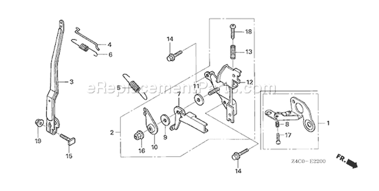 Page D Diagram and Parts List for GXH50U Type QEBU - VIN# GCAFK-1000001 Honda Engine