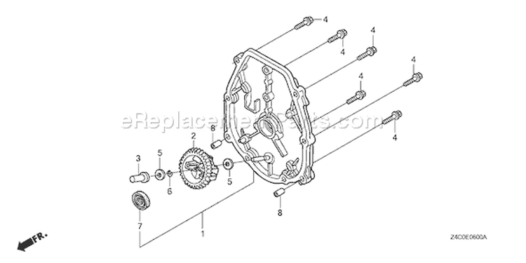 Page E Diagram and Parts List for GXH50U Type QEBU - VIN# GCAFK-1000001 Honda Engine