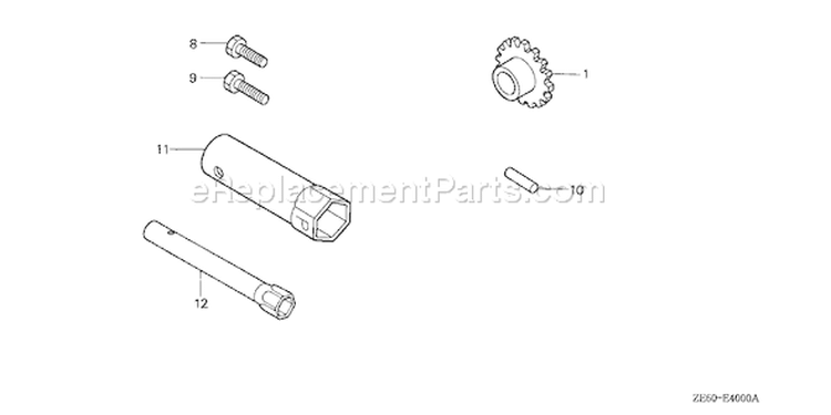 Page H Diagram and Parts List for GXV120 Type A1 - VIN# -6000001-9999999 Honda Engine