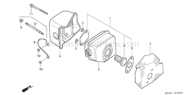 Page K Diagram and Parts List for GXV140 Type A1B - VIN# GJAB-6000001-7999999 Honda Engine